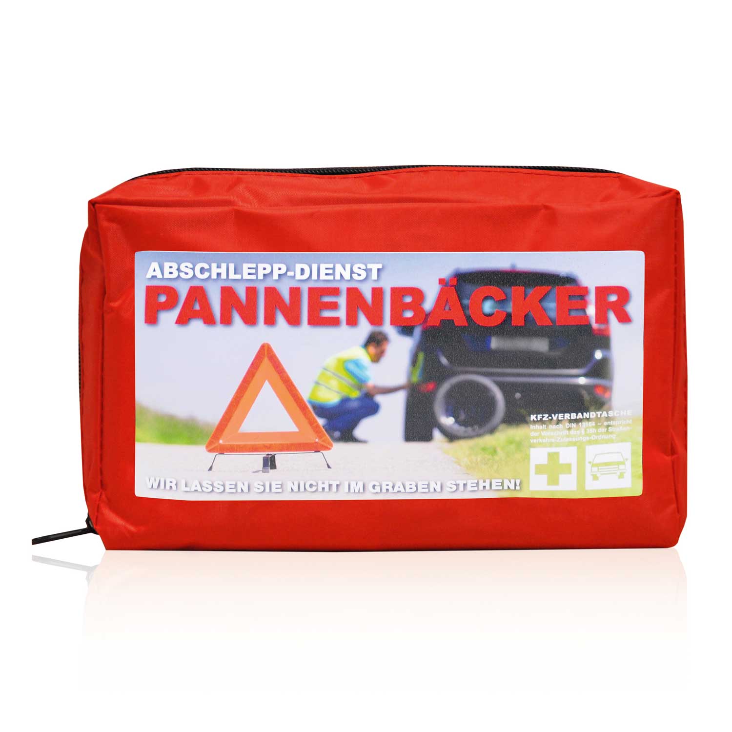 al-0103 Allflash KFZ-Verbandtasche Safe Digital – 44-teiliges Set, passgenau für alle gängigen Fahrzeuge, in leuchtendem Rot aus robustem Nylon mit Reißverschluss