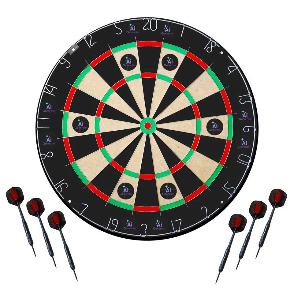 Dart Labor Dartboard BullOut Tournament mit 2 Sets Darts | inkl. 4c Druck