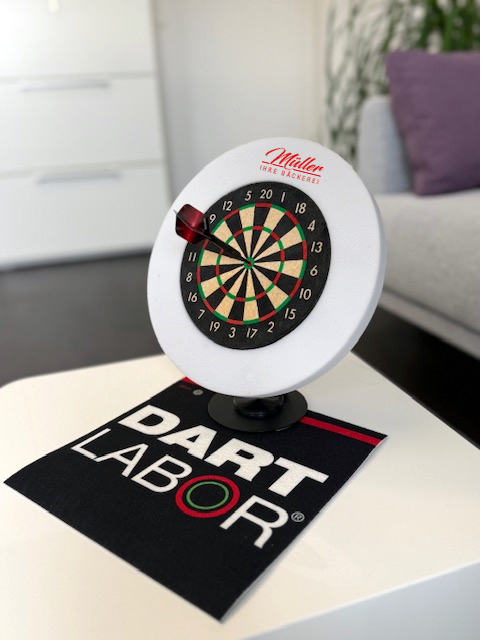 Dart Labor Mini Tisch Dartboard | inkl. 4c Druck
