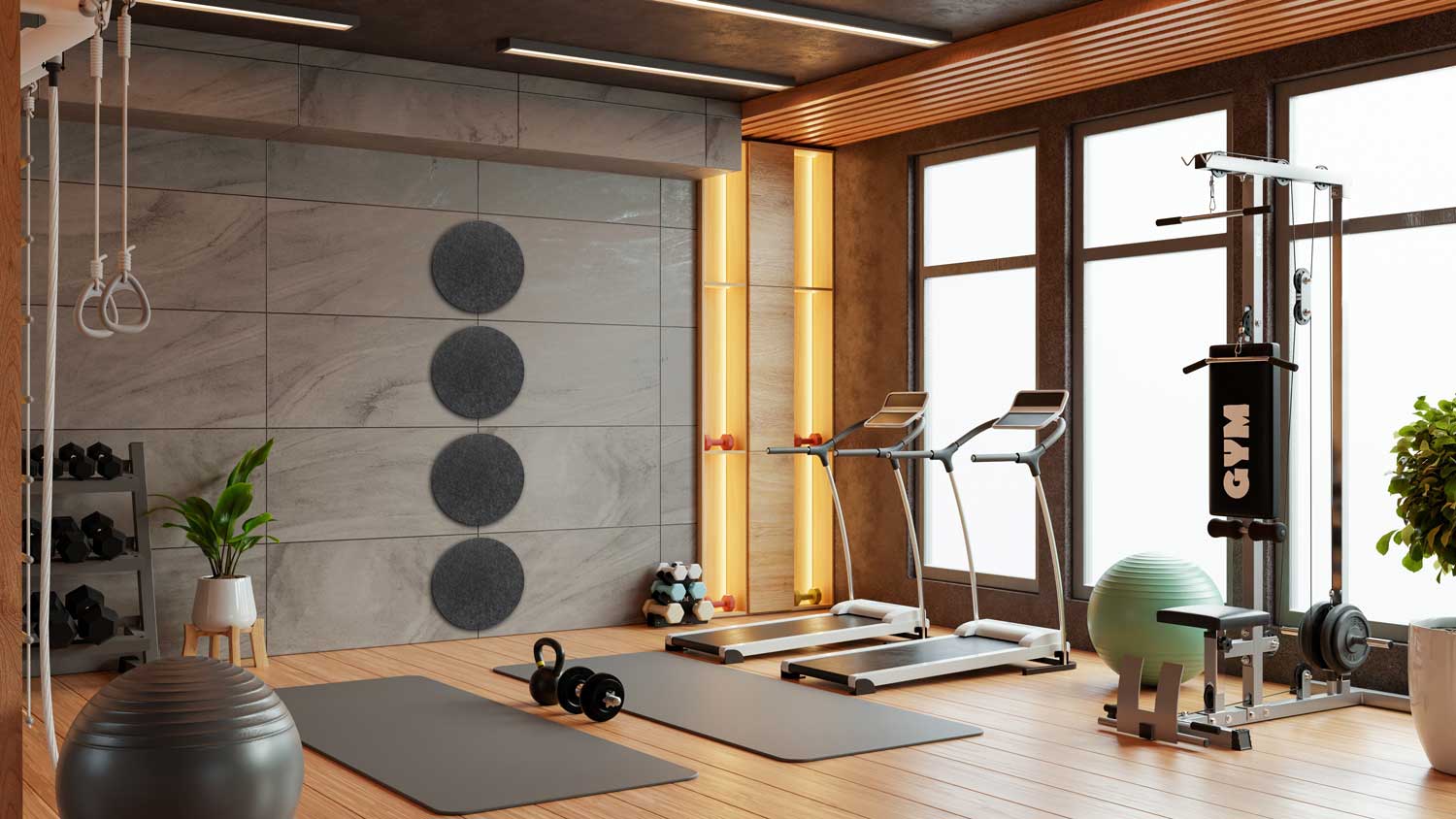 Schallabsorber rund ø 45 x 3 cm anthrazit | Made in Germany